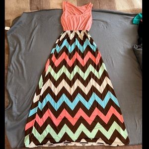 Colorful summer maxi dress